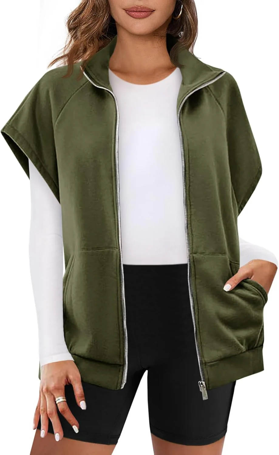 Gilet sans manches zippé femme avec poches - Image 4