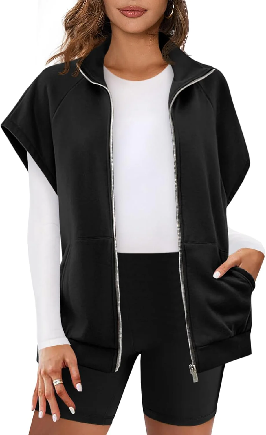 Gilet sans manches zippé femme avec poches - Image 5