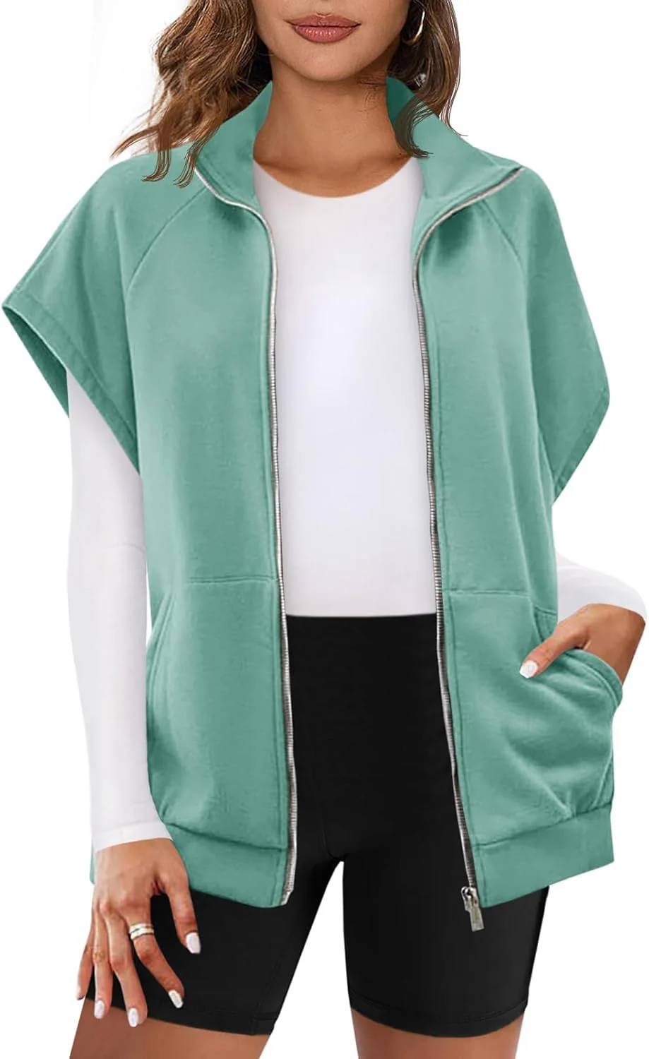 Gilet sans manches zippé femme avec poches - Image 6