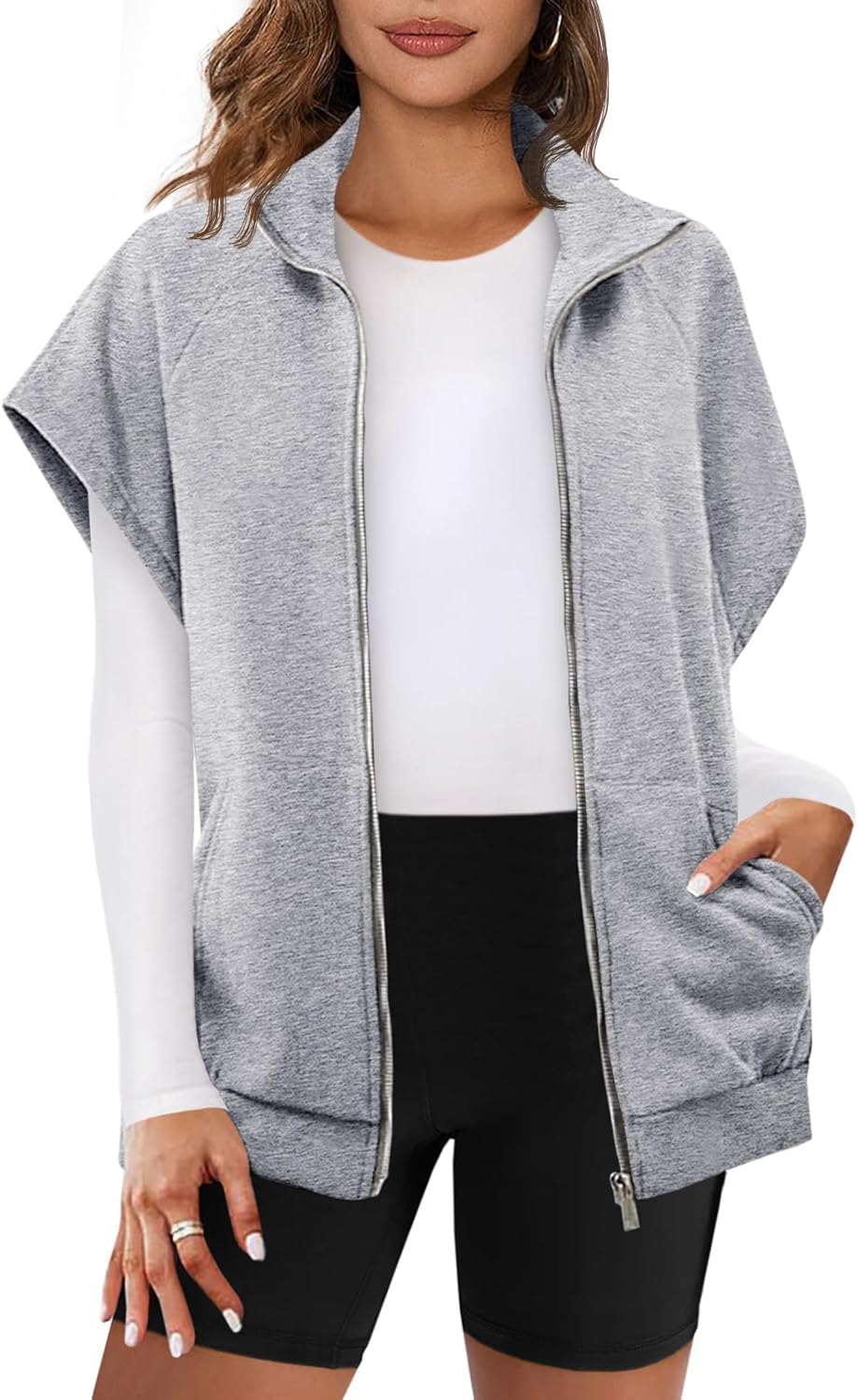 Gilet sans manches zippé femme avec poches - Image 7
