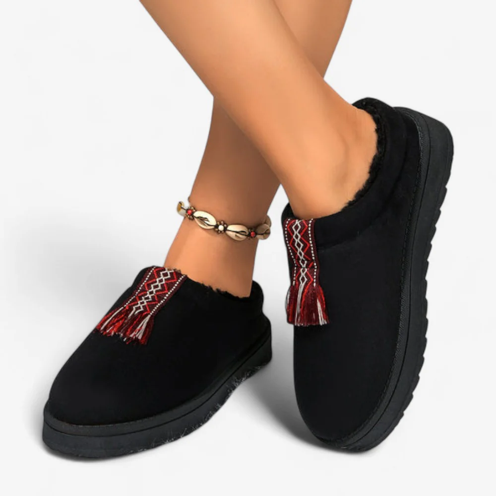 Chaussons slip-on femme doublure polaire