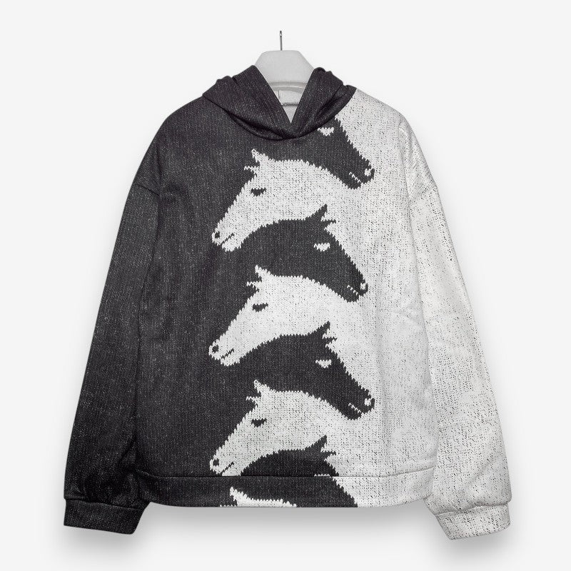 Ziva – Veste ample à manches longues en fausse fourrure avec col rond