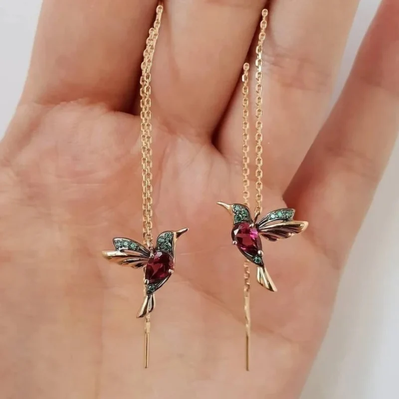 Boucles d’oreilles pendantes Leah colibri - Image 2