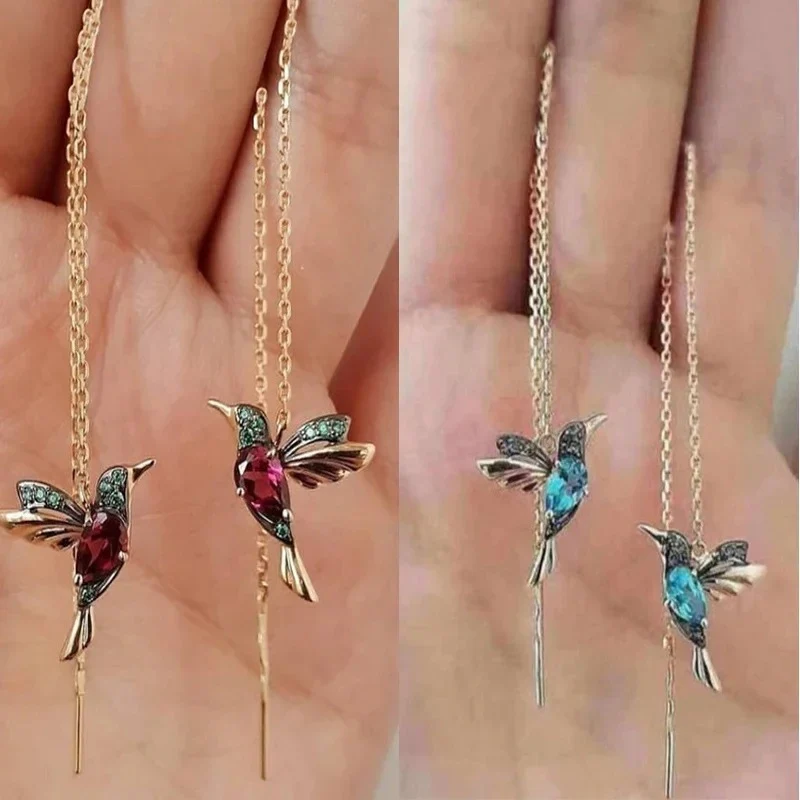 Boucles d’oreilles pendantes Leah colibri - Image 4