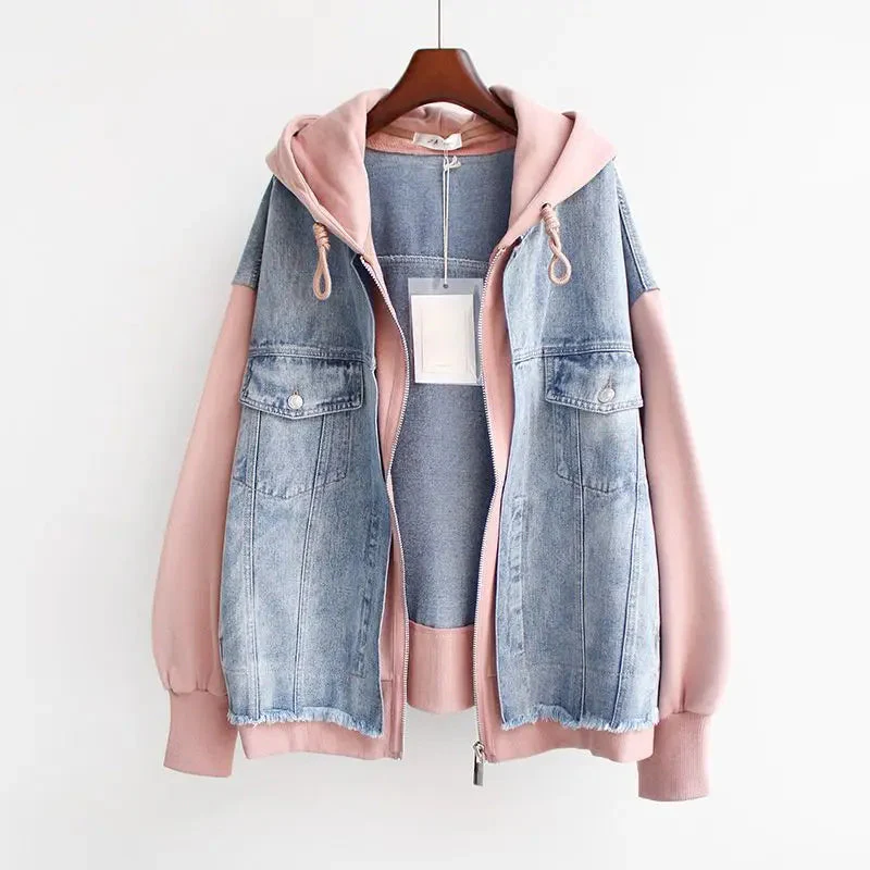 Sweat à capuche en jean