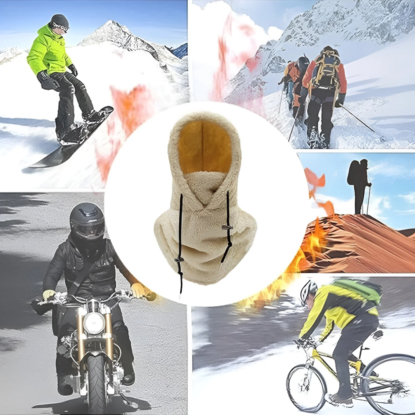 Capuche d'hiver polyvalente en polaire