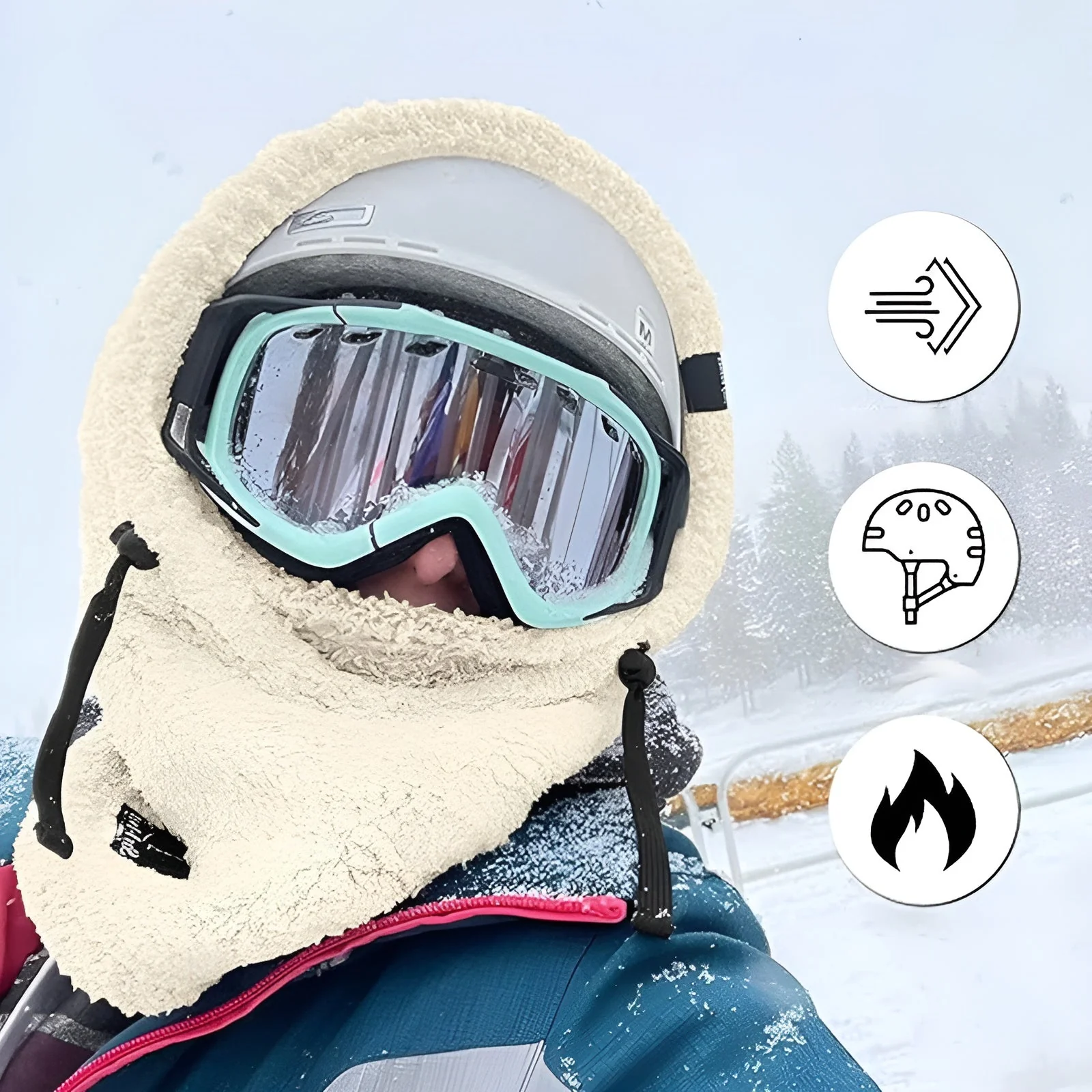 Capuche d'hiver polyvalente en polaire - Image 5