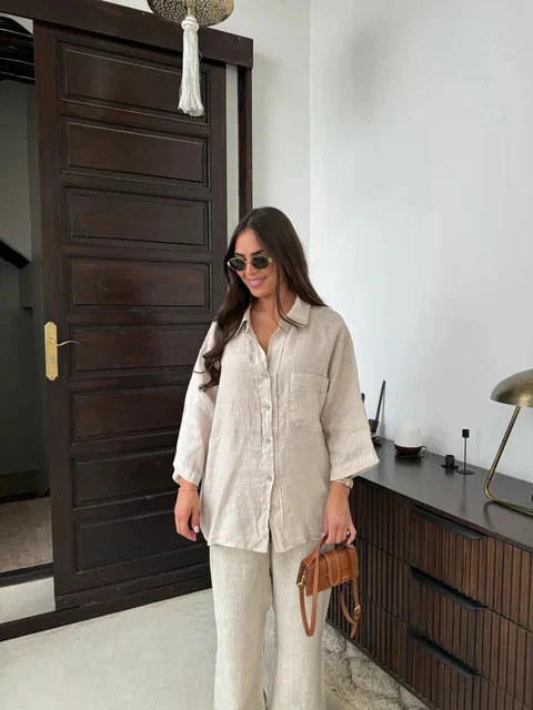 Lena - Ensemble taille haute chic avec poches et pantalon large - Image 8