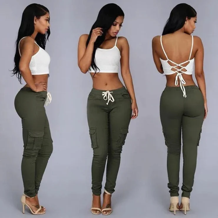Pantalon taille haute Lena plusieurs poches coupe décontractée - Image 3