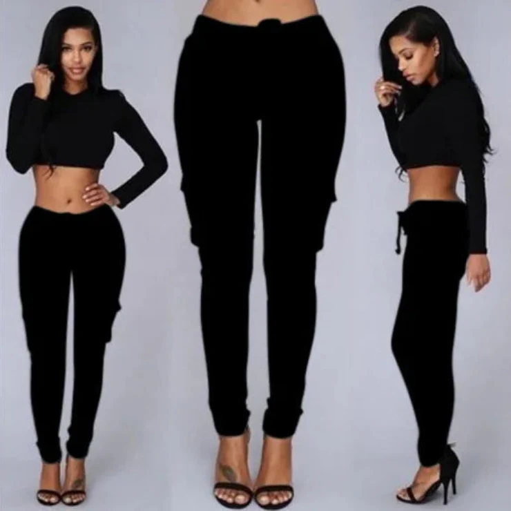 Pantalon taille haute Lena plusieurs poches coupe décontractée - Image 4