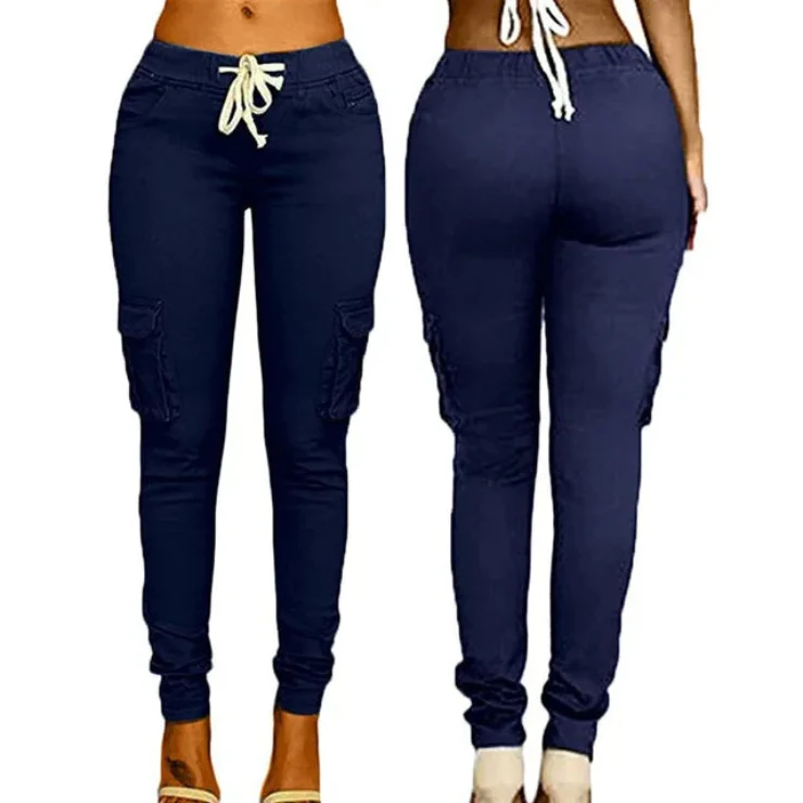Pantalon taille haute Lena plusieurs poches coupe décontractée - Image 5