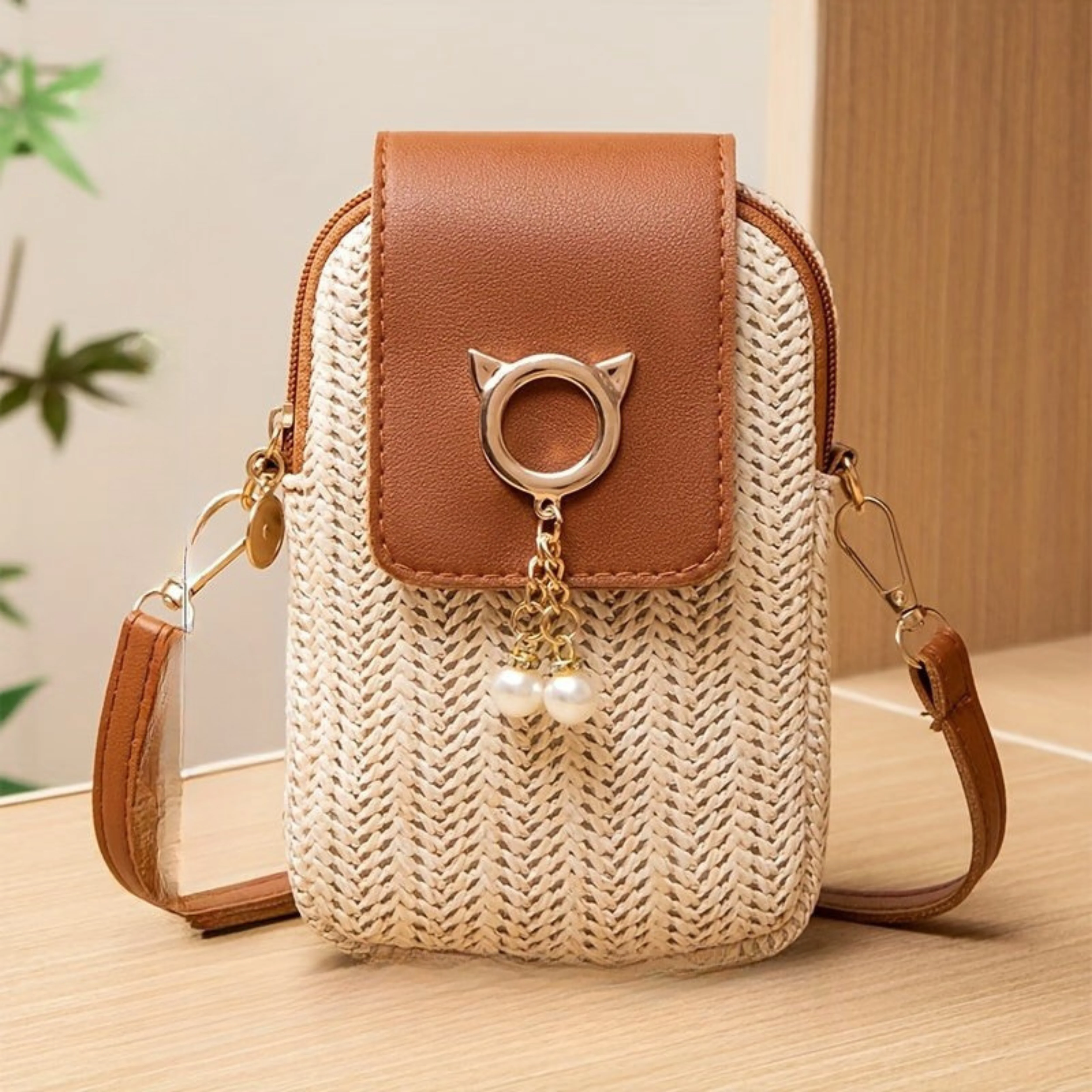 Petit sac bandoulière femme texture tissée