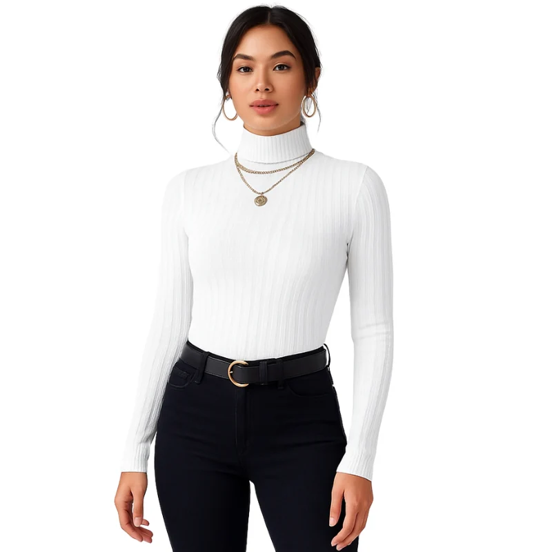 Pull col roulé à manches longues coupe slim - Image 3