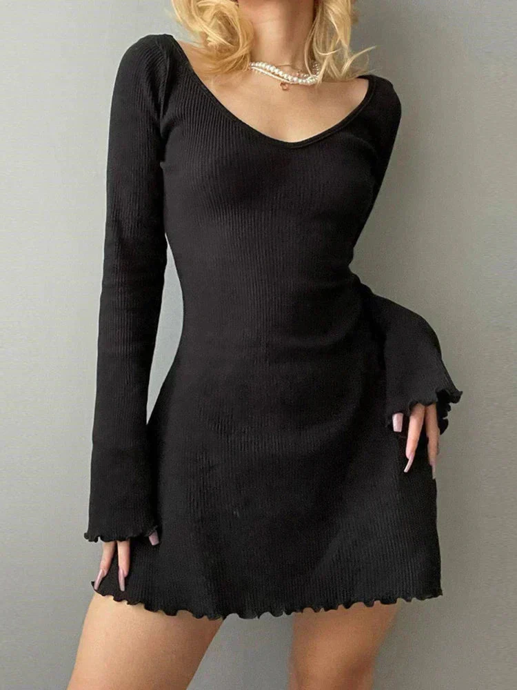 Robe Midi Décontractée à Col en V - Image 4
