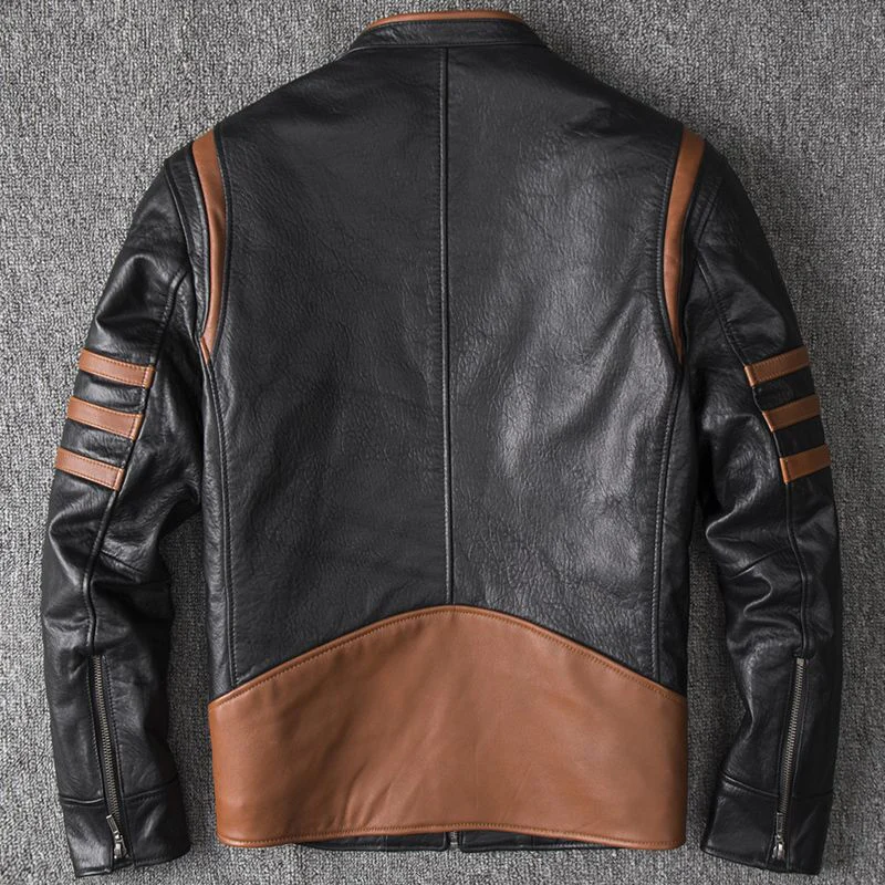 Veste homme cuir col montant manches longues - Image 4