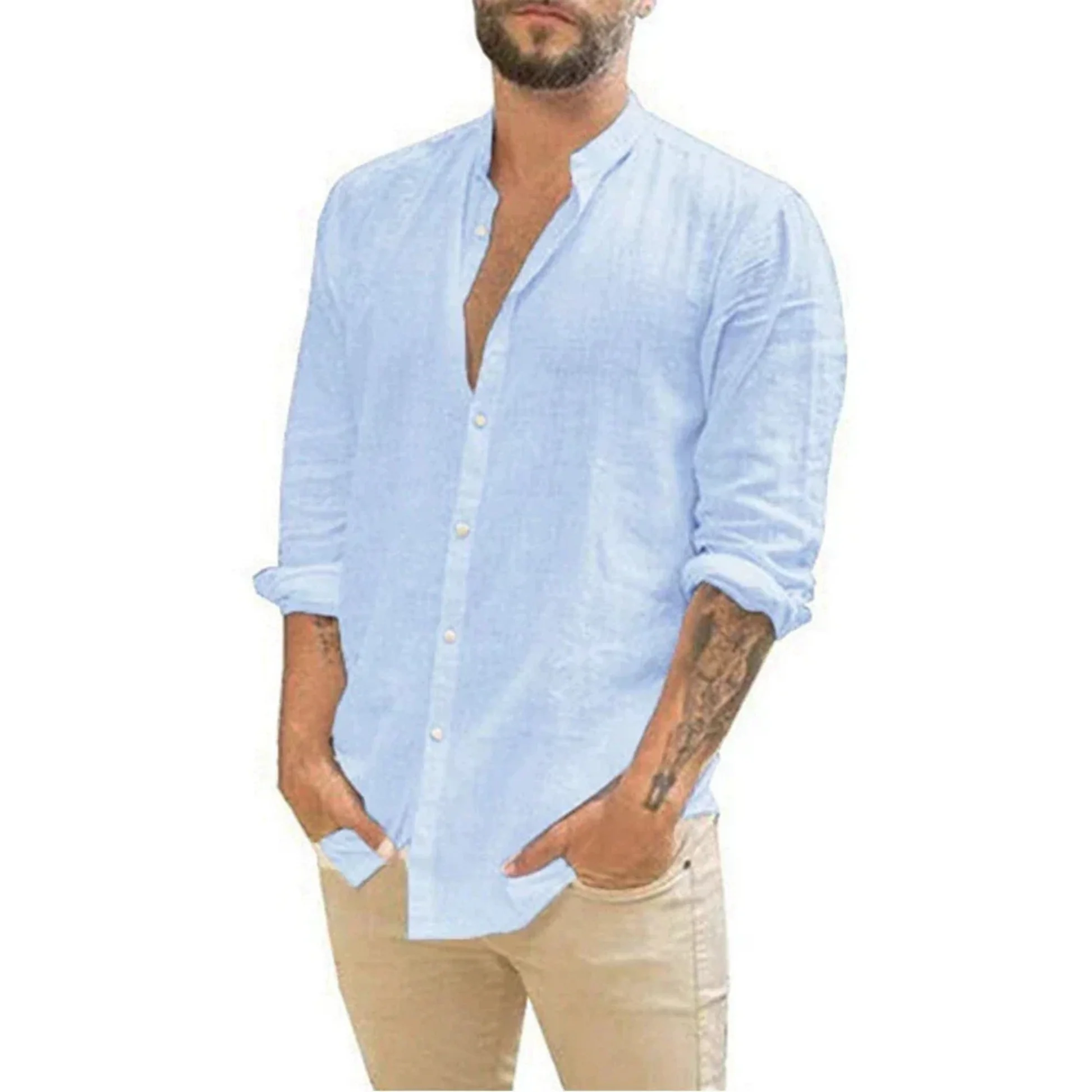 Chemise homme décontractée manches longues - Image 3