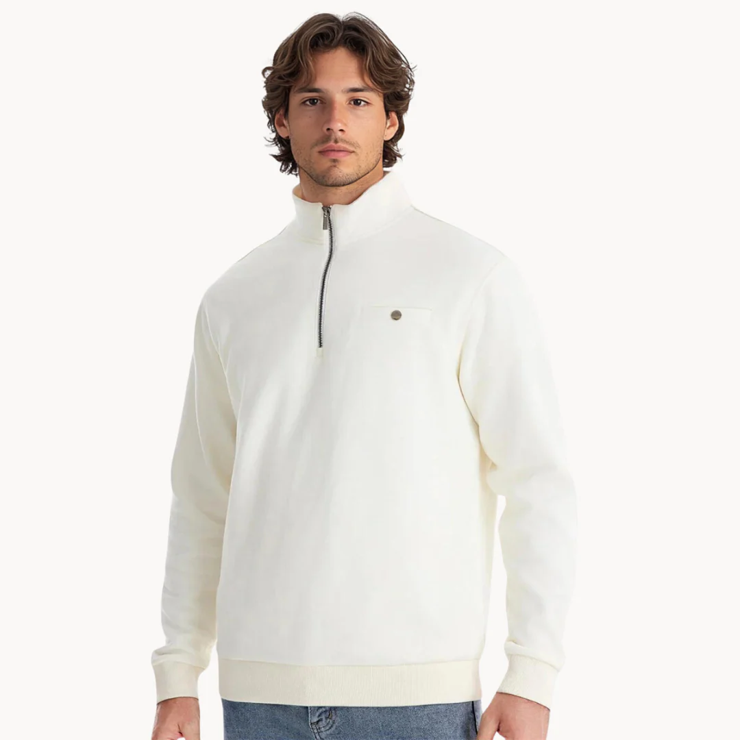 Pull col montant zippé homme
