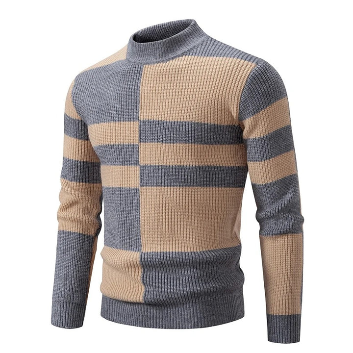 Pull élégant à blocs de couleurs avec encolure classique - Image 13