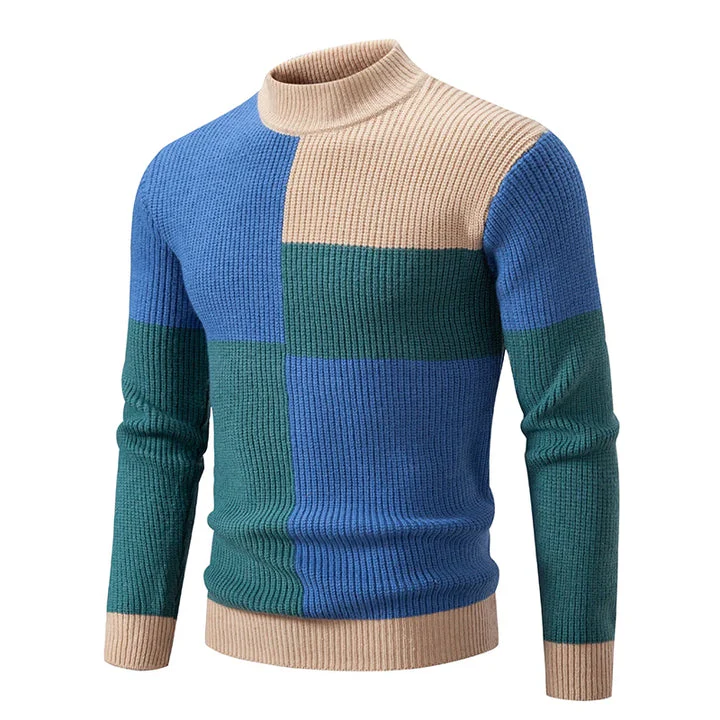Pull élégant à blocs de couleurs avec encolure classique - Image 3