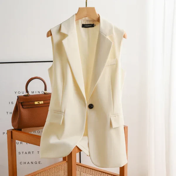 Gilet sans manches femme boutonné élégant
