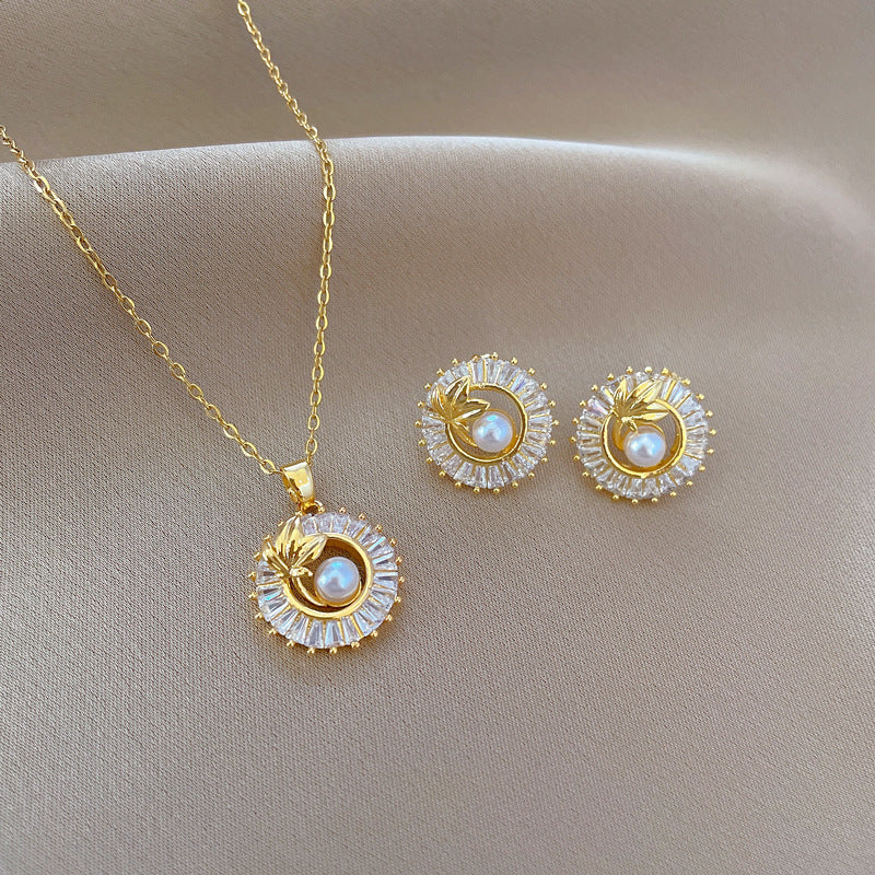 Lillian - Ensemble élégant collier et boucles d'oreilles - Image 3