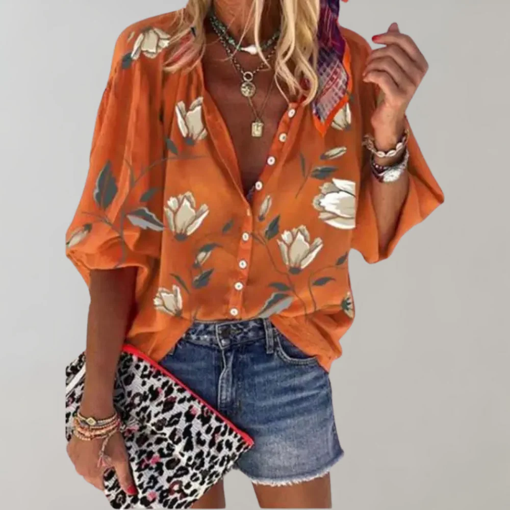Chemise Lily imprimé floral boutonnage devant coupe décontractée - Image 3