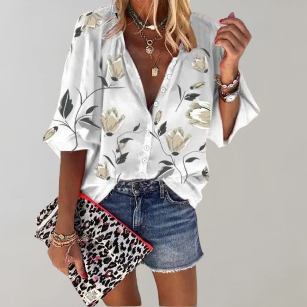 Chemise Lily imprimé floral boutonnage devant coupe décontractée - Image 5