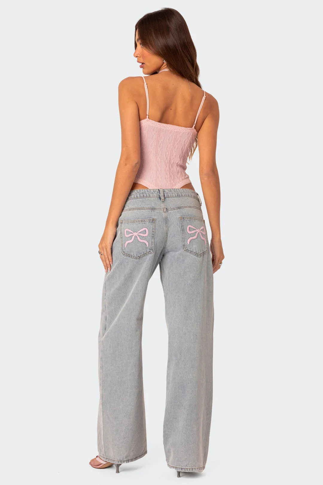 Jean large taille haute femme avec poches multiples - Image 3