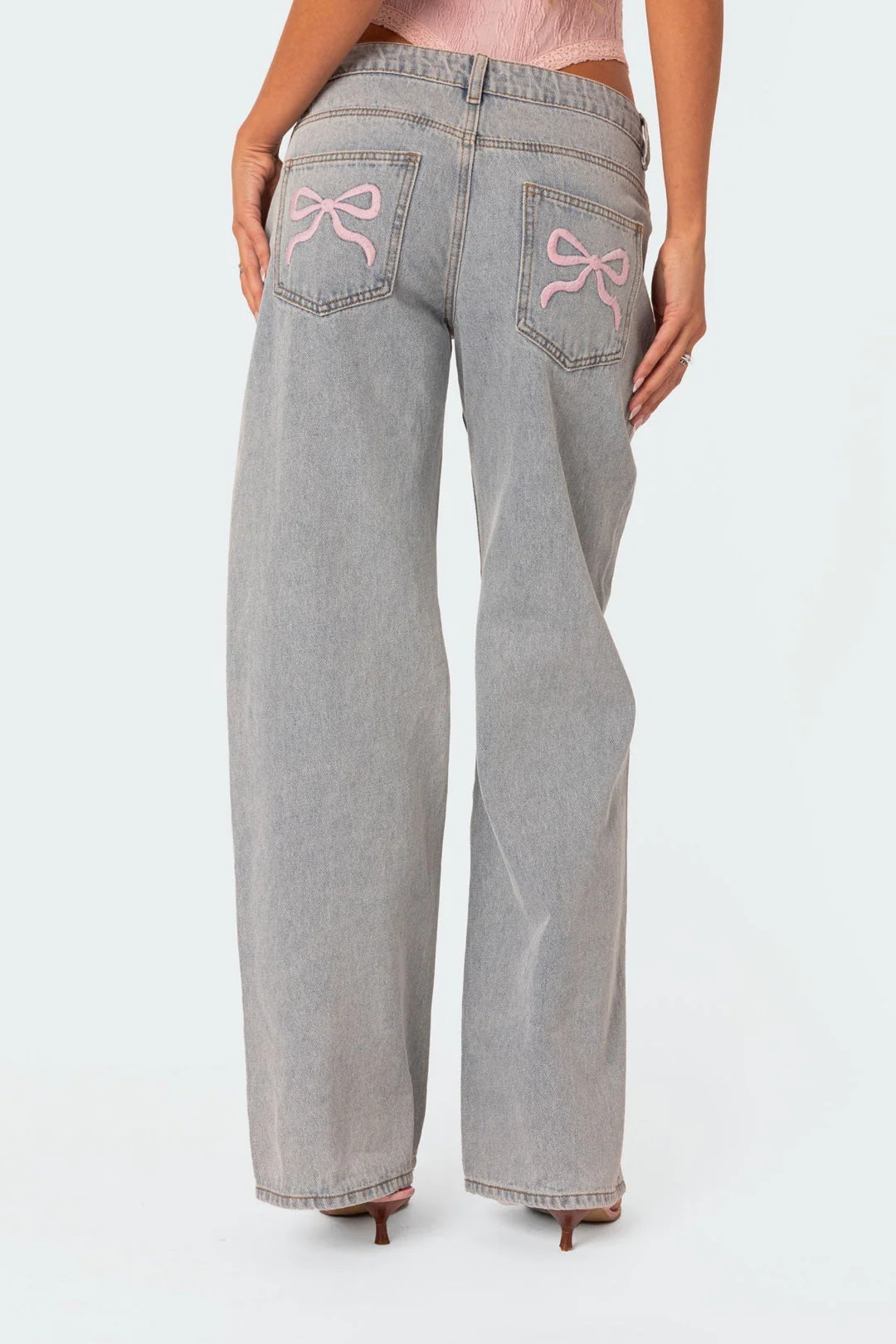 Jean large taille haute femme avec poches multiples - Image 4