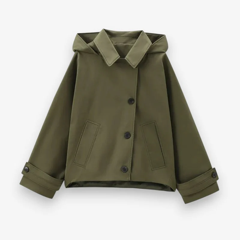 Trench coat femme avec capuche et poches
