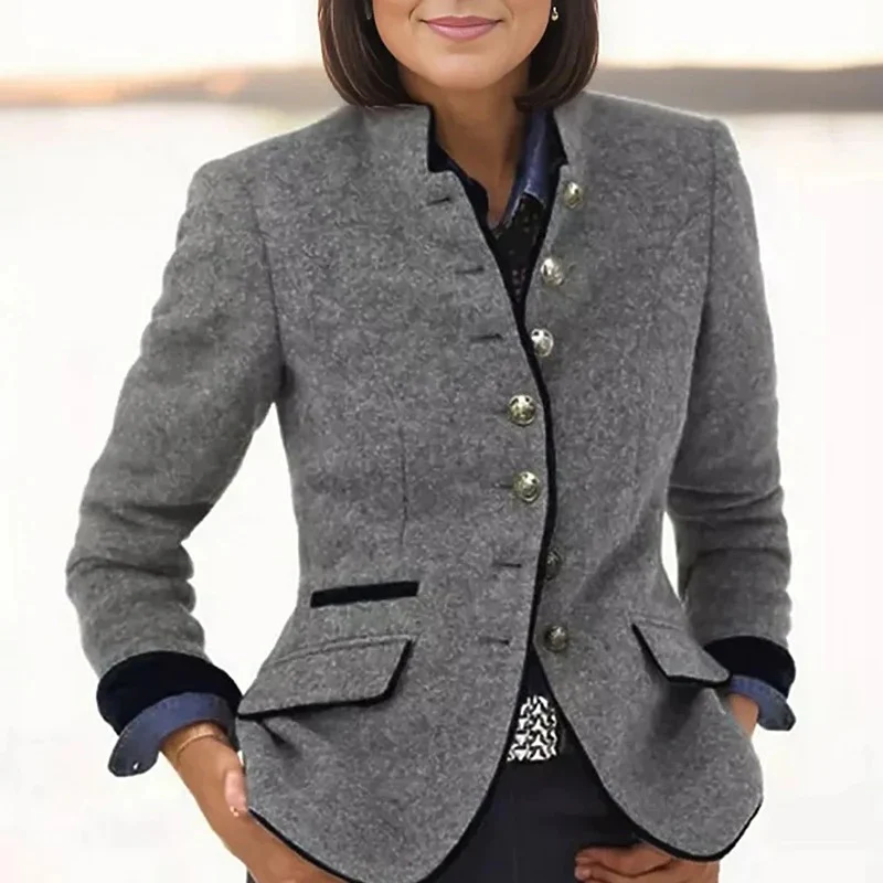 Veste Classique à Manches Longues avec Boutons et Poches - Image 2