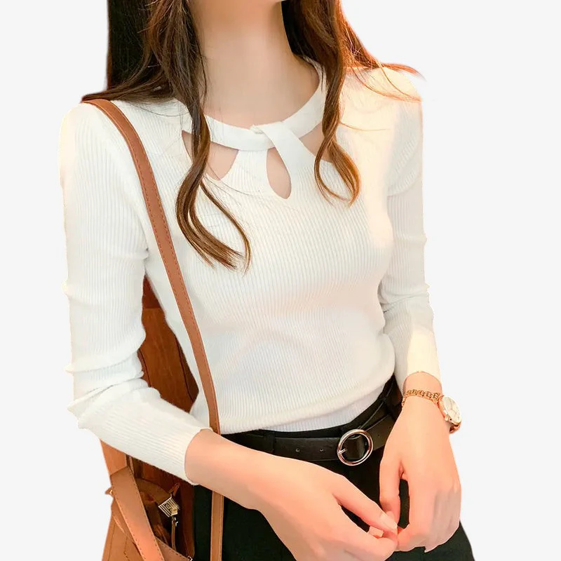Lina Pull femme col rond manches longues - Image 2