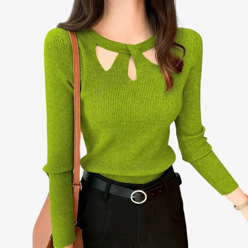 Lina Pull femme col rond manches longues - Image 3