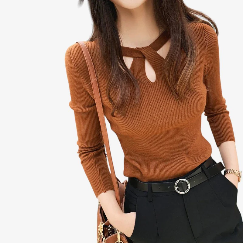 Lina Pull femme col rond manches longues - Image 4