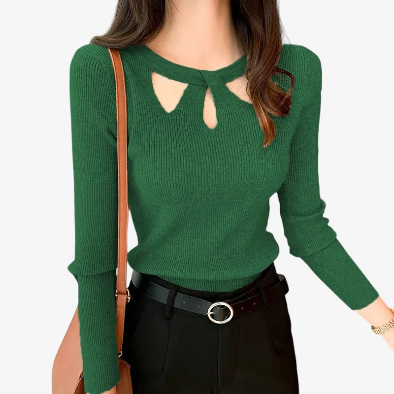 Lina Pull femme col rond manches longues - Image 7