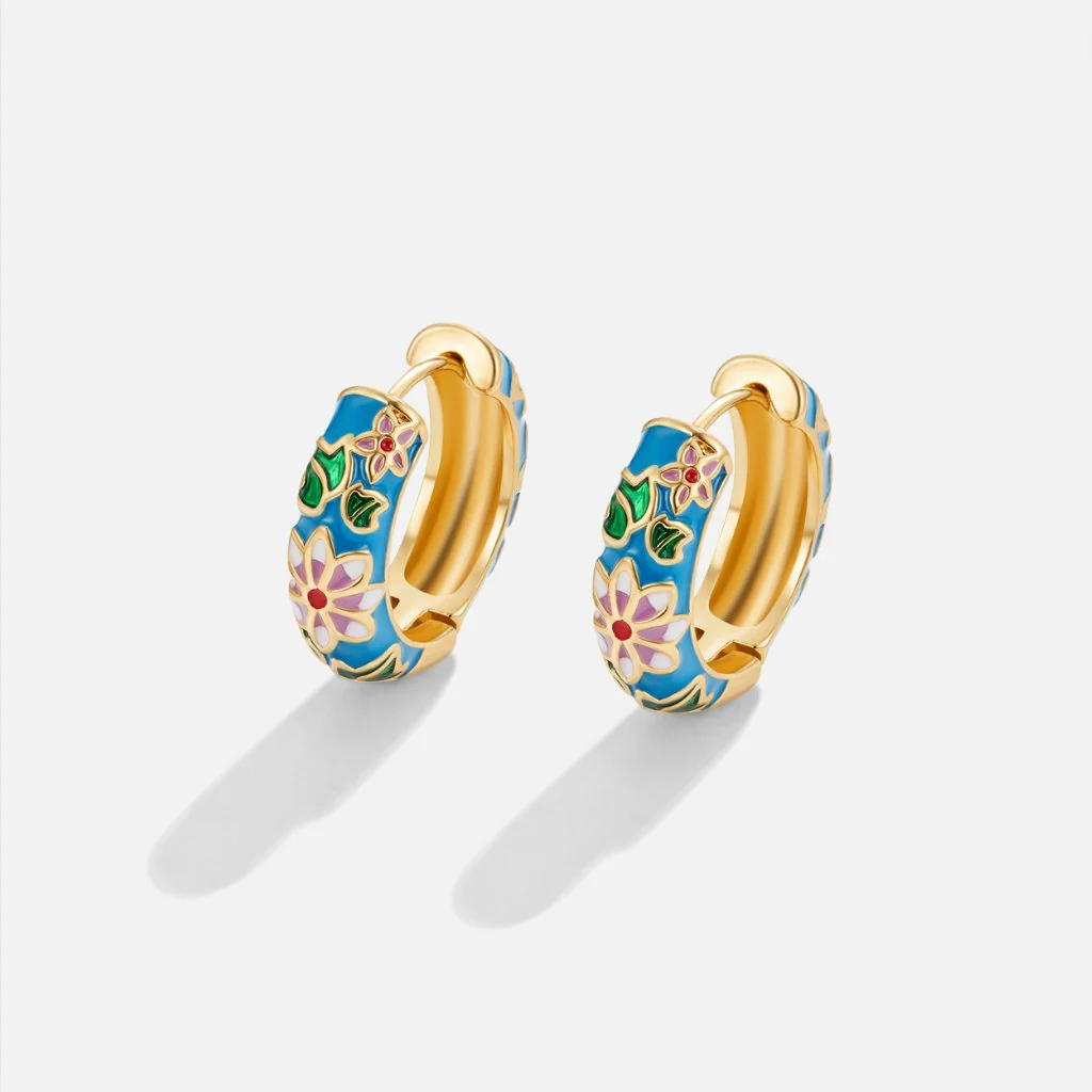 Boucles d'Oreilles avec Accent Floral