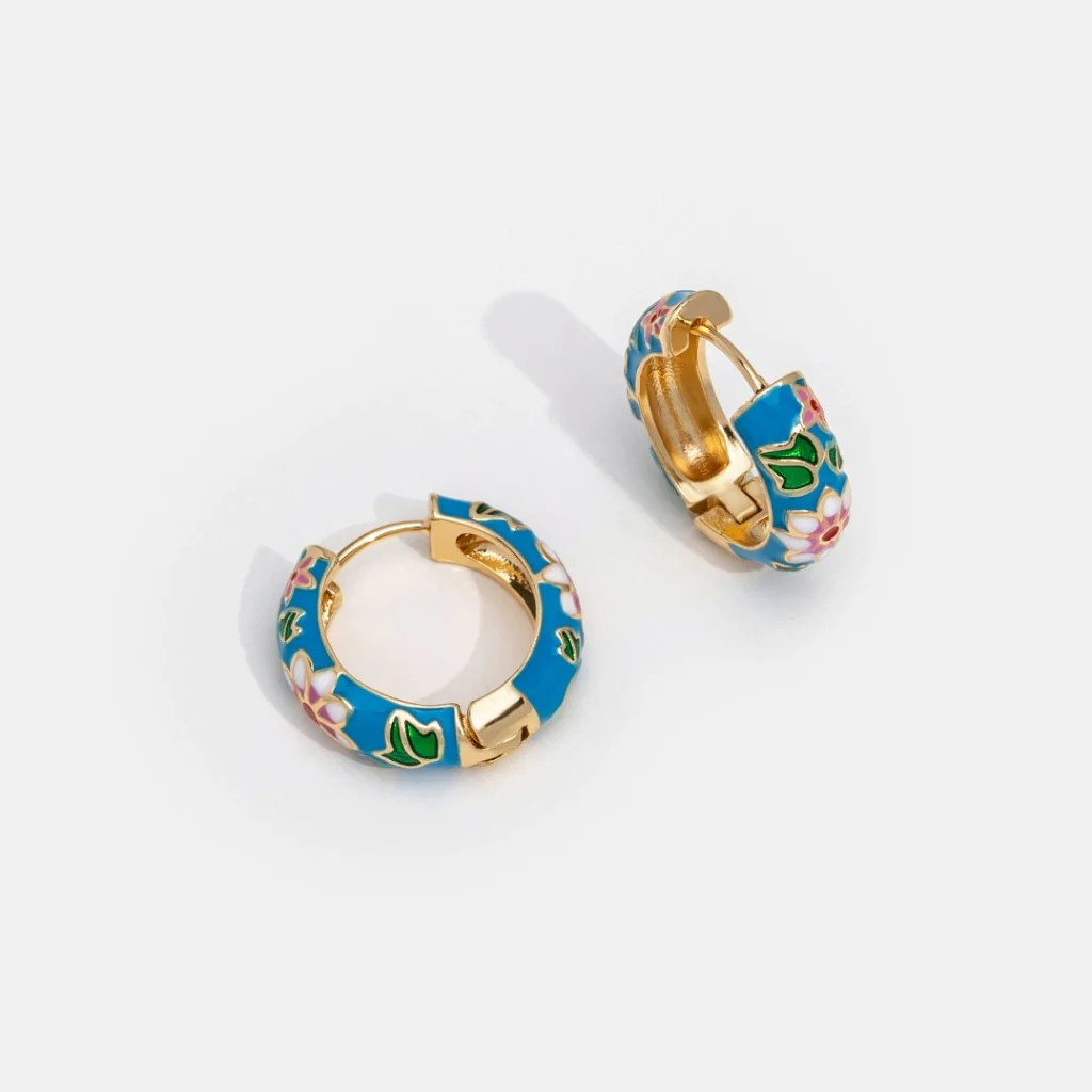 Boucles d'Oreilles avec Accent Floral - Image 2