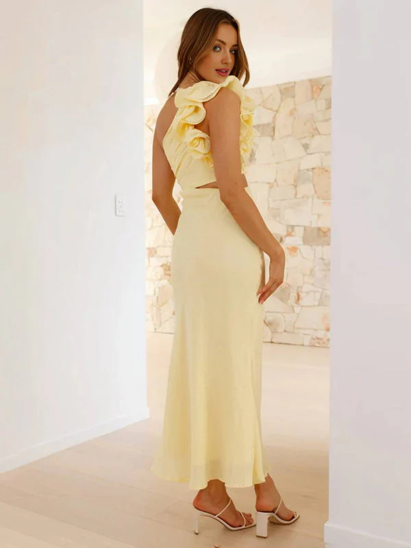 Robe longue Liora une épaule avec découpes - Image 21