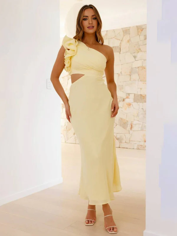 Robe longue Liora une épaule avec découpes - Image 5