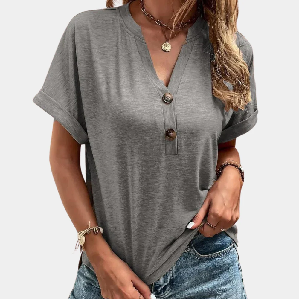 T-shirt oversize femme Liora col V - Image 5