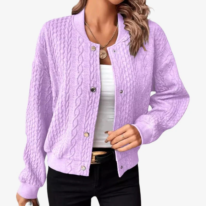 Liora – Veste oversize à manches longues, boutonnée et col montant