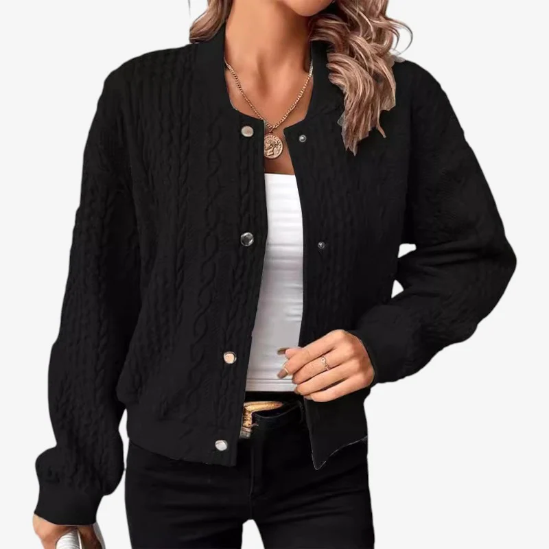 Liora – Veste oversize à manches longues, boutonnée et col montant - Image 2