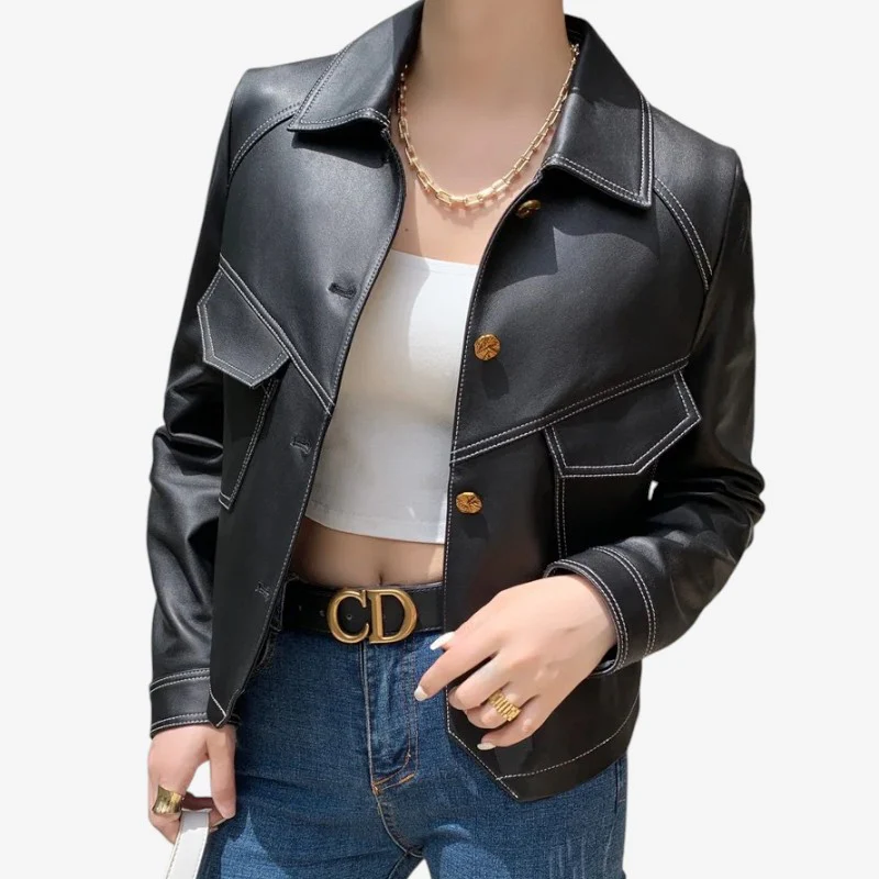 Liriel – Veste boutonnée à manches longues avec poches - Image 2