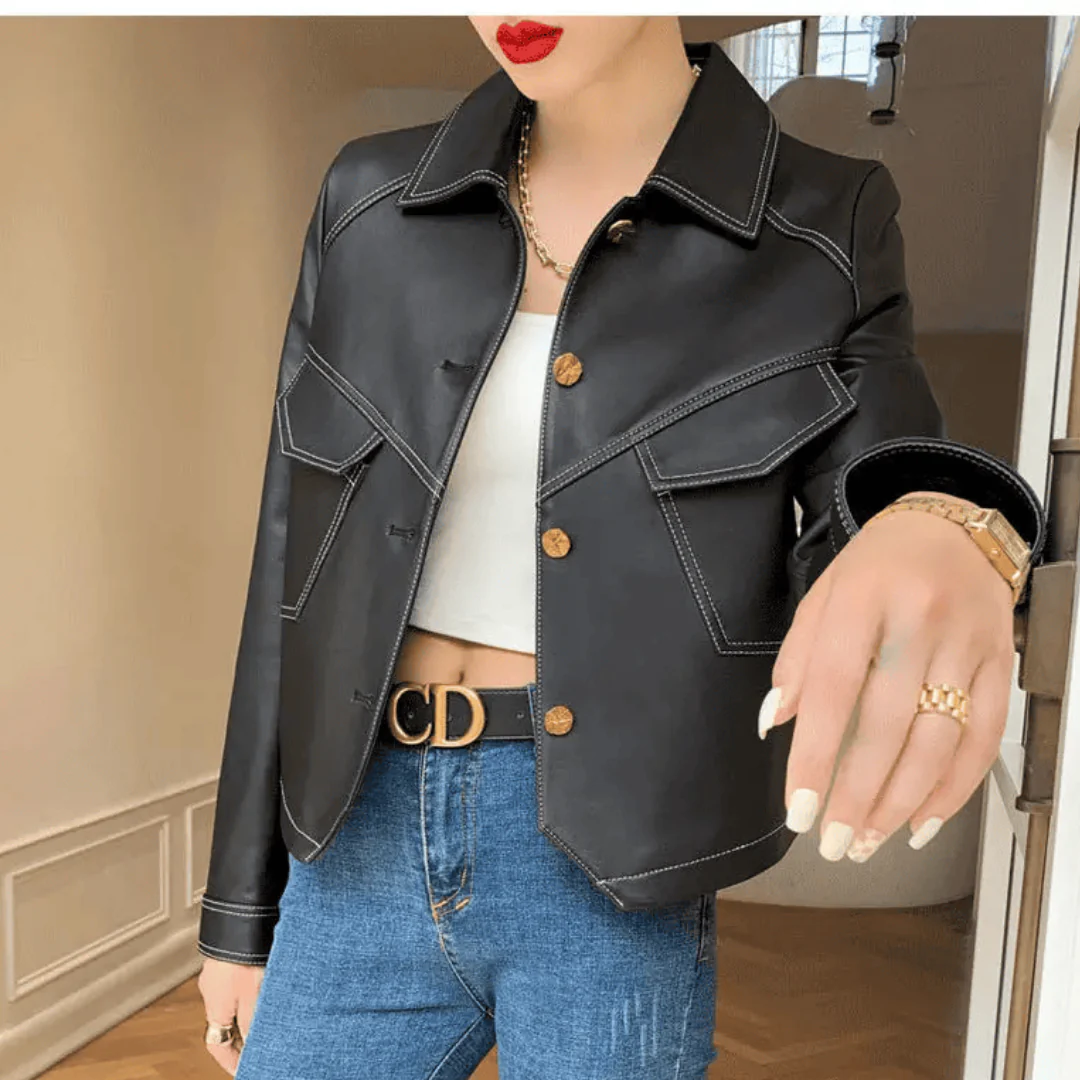 Liriel – Veste boutonnée à manches longues avec poches - Image 4