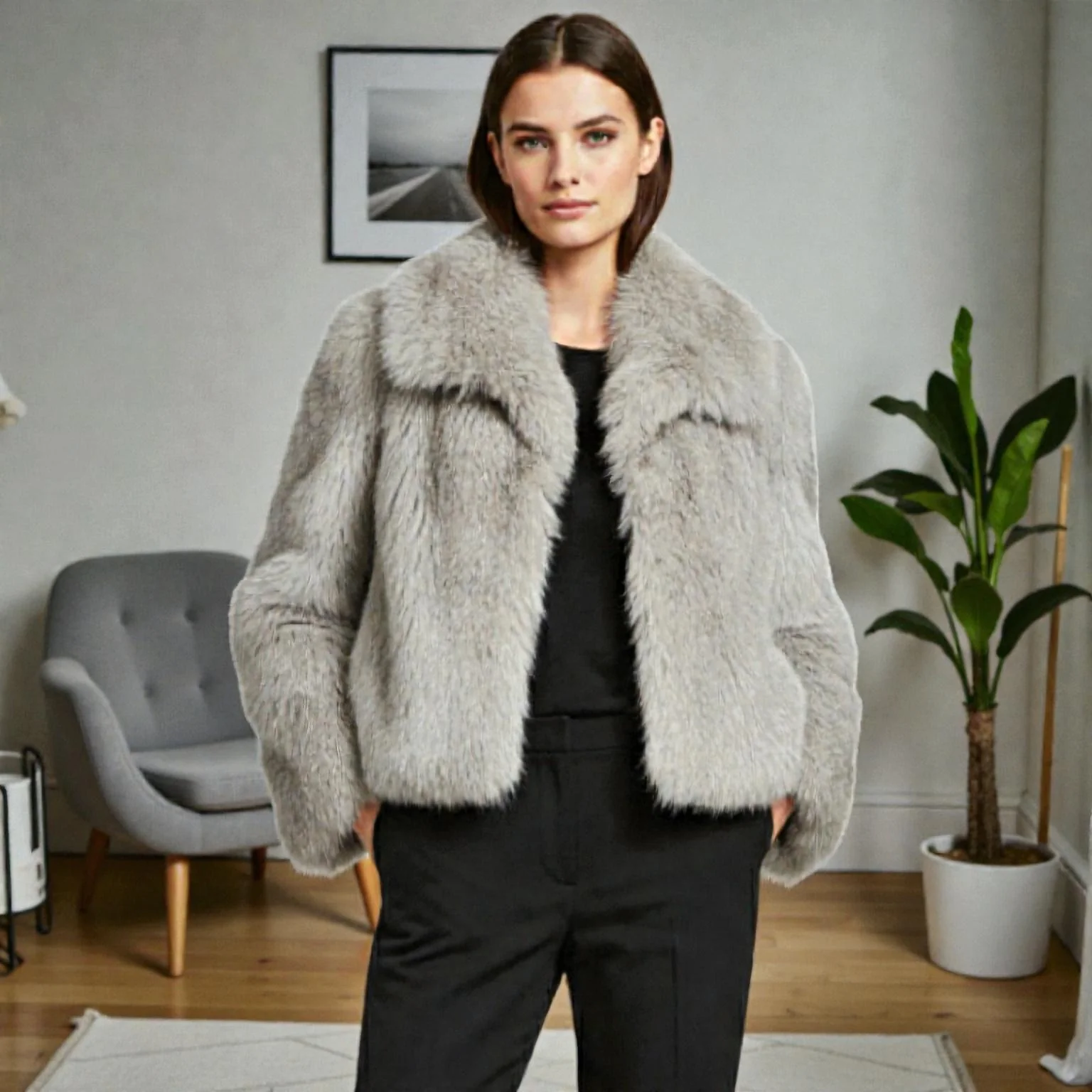 Veste ample en fausse fourrure - Image 9