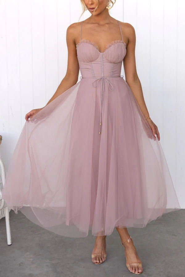 Livia - Robe longue dos nu à lacets - Image 4