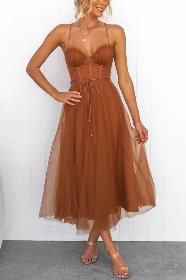 Livia - Robe longue dos nu à lacets - Image 6