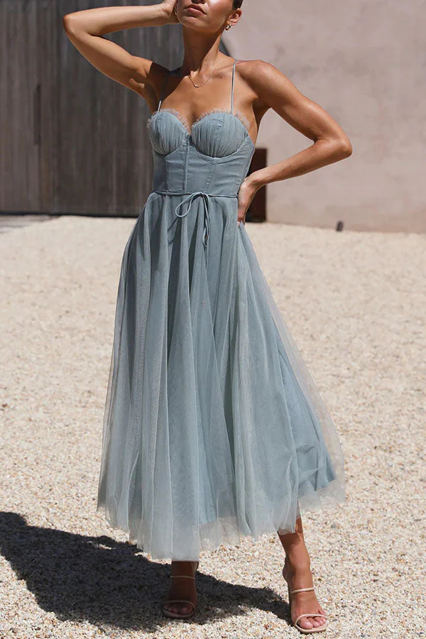 Livia - Robe longue dos nu à lacets - Image 8