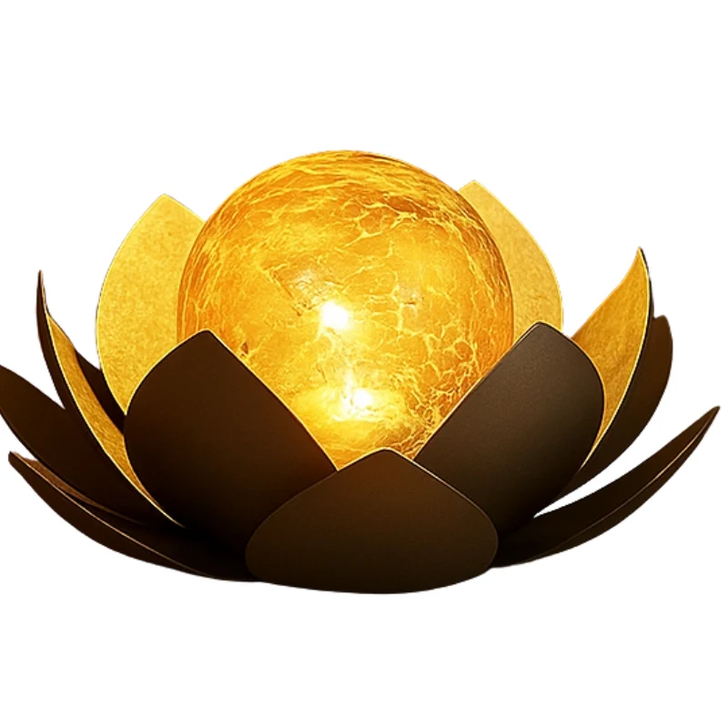 Lampe de jardin fleur de lotus à énergie solaire