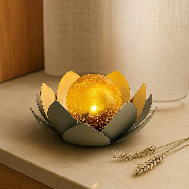 Lampe de jardin fleur de lotus à énergie solaire - Image 2
